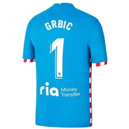 Niño Fútbol Camiseta Ivo Grbic #1 Azul 3ª Equipación 2021/22 La Camisa Chile