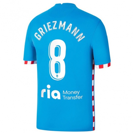 Niño Fútbol Camiseta Antoine Griezmann #8 Azul 3ª Equipación 2021/22 La Camisa Chile