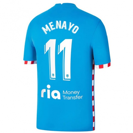 Niño Fútbol Camiseta Carmen Menayo #11 Azul 3ª Equipación 2021/22 La Camisa Chile