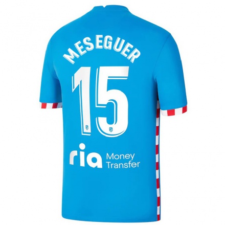 Niño Fútbol Camiseta Silvia Meseguer #15 Azul 3ª Equipación 2021/22 La Camisa Chile