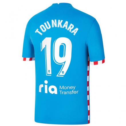 Niño Fútbol Camiseta Aissatou Tounkara #19 Azul 3ª Equipación 2021/22 La Camisa Chile