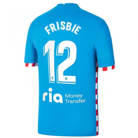 Niño Fútbol Camiseta Amanda Frisbie #12 Azul 3ª Equipación 2021/22 La Camisa Chile