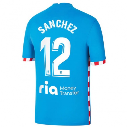 Niño Fútbol Camiseta Ricard Sanchez #12 Azul 3ª Equipación 2021/22 La Camisa Chile