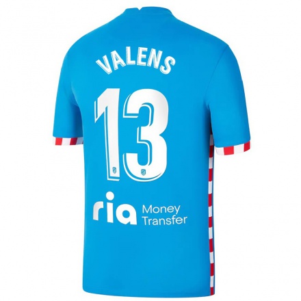 Niño Fútbol Camiseta Jaume Valens #13 Azul 3ª Equipación 2021/22 La Camisa Chile