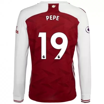 Niño Fútbol Camiseta Nicolas Pepe #19 1ª Equipación Blanco Roja 2020/21 La Camisa Chile
