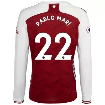 Niño Fútbol Camiseta Pablo Mari #22 1ª Equipación Blanco Roja 2020/21 La Camisa Chile