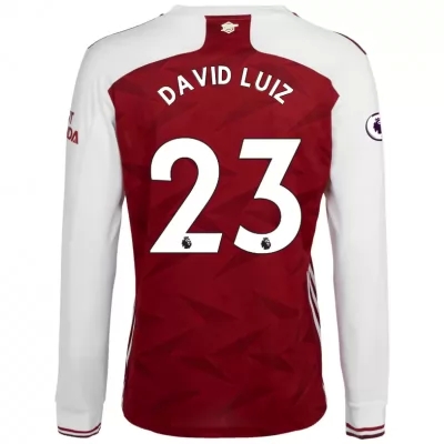 Niño Fútbol Camiseta David Luiz #23 1ª Equipación Blanco Roja 2020/21 La Camisa Chile