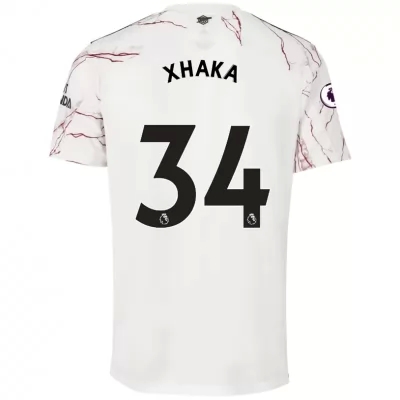 Niño Fútbol Camiseta Granit Xhaka #34 2ª Equipación Blanco 2020/21 La Camisa Chile