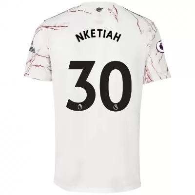 Niño Fútbol Camiseta Eddie Nketiah #30 2ª Equipación Blanco 2020/21 La Camisa Chile