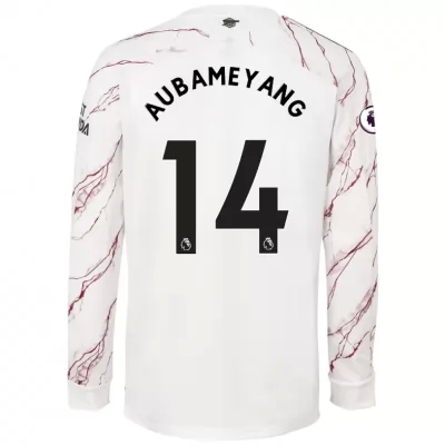 Niño Fútbol Camiseta Pierre-Emerick Aubameyang #14 2ª Equipación Blanco 2020/21 La Camisa Chile