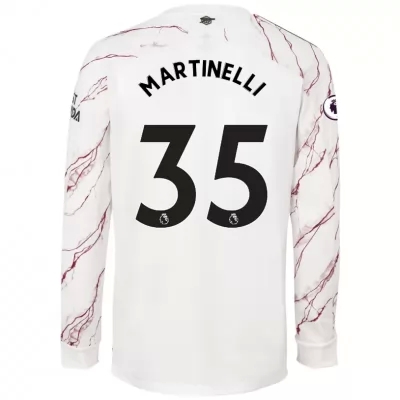 Niño Fútbol Camiseta Gabriel Martinelli #35 2ª Equipación Blanco 2020/21 La Camisa Chile
