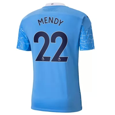Niño Fútbol Camiseta Benjamin Mendy #22 1ª Equipación Azul 2020/21 La Camisa Chile