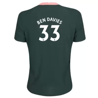 Niño Fútbol Camiseta Ben Davies #33 2ª Equipación Verde Oscuro 2020/21 La Camisa Chile