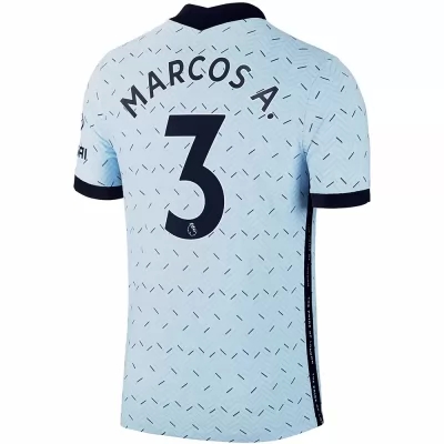 Niño Fútbol Camiseta Marcos Alonso #3 2ª Equipación Azul Claro 2020/21 La Camisa Chile