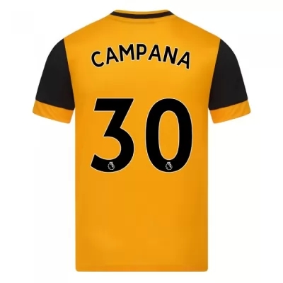 Niño Fútbol Camiseta Leonardo Campana #30 1ª Equipación Naranja 2020/21 La Camisa Chile