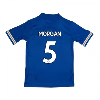 Niño Fútbol Camiseta Wes Morgan #5 1ª Equipación Azul 2020/21 La Camisa Chile
