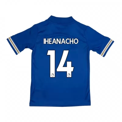 Niño Fútbol Camiseta Kelechi Iheanacho #14 1ª Equipación Azul 2020/21 La Camisa Chile