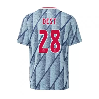 Niño Fútbol Camiseta Sergino Dest #28 2ª Equipación Azul 2020/21 La Camisa Chile