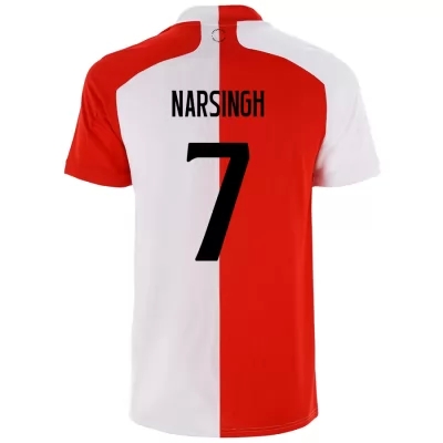 Niño Fútbol Camiseta Luciano Narsingh #7 1ª Equipación Roja Blanco 2020/21 La Camisa Chile