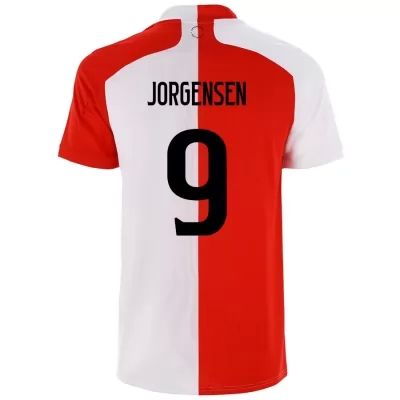 Niño Fútbol Camiseta Nicolai Jorgensen #9 1ª Equipación Roja Blanco 2020/21 La Camisa Chile
