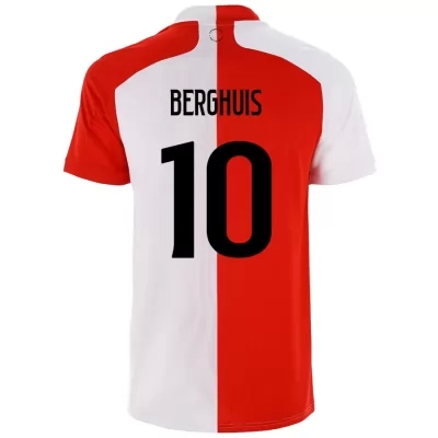 Niño Fútbol Camiseta Steven Berghuis #10 1ª Equipación Roja Blanco 2020/21 La Camisa Chile