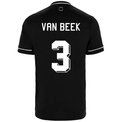 Niño Fútbol Camiseta Sven van Beek #3 2ª Equipación Negra 2020/21 La Camisa Chile