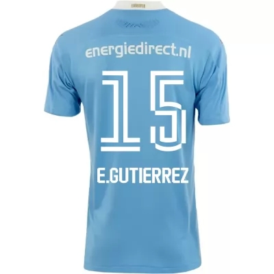 Niño Fútbol Camiseta Erick Gutierrez #15 2ª Equipación Azul 2020/21 La Camisa Chile