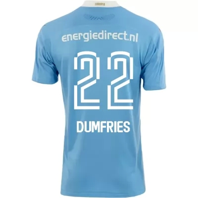 Niño Fútbol Camiseta Denzel Dumfries #22 2ª Equipación Azul 2020/21 La Camisa Chile