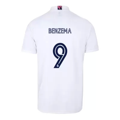 Niño Fútbol Camiseta Karim Benzema #9 1ª Equipación Blanco 2020/21 La Camisa Chile