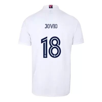 Niño Fútbol Camiseta Luka Jovic #18 1ª Equipación Blanco 2020/21 La Camisa Chile