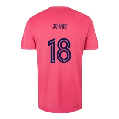 Niño Fútbol Camiseta Luka Jovic #18 2ª Equipación Rosado 2020/21 La Camisa Chile