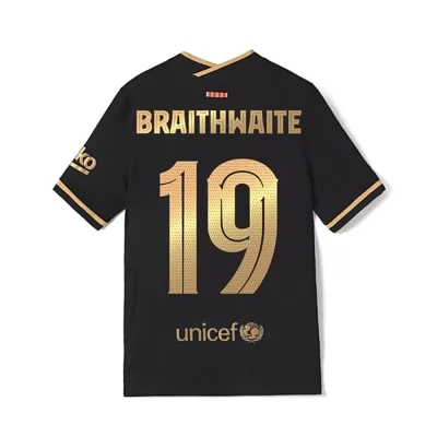 Niño Fútbol Camiseta Martin Braithwaite #19 2ª Equipación Negra 2020/21 La Camisa Chile