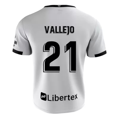 Niño Fútbol Camiseta Manu Vallejo #21 1ª Equipación Blanco 2020/21 La Camisa Chile