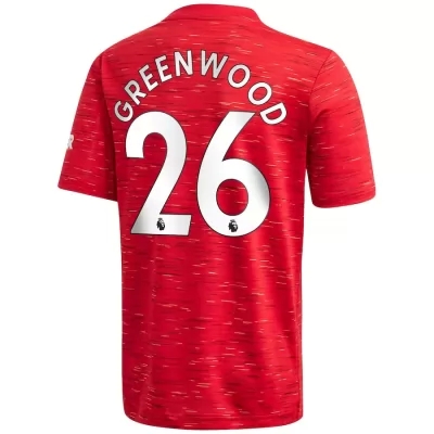 Niño Fútbol Camiseta Mason Greenwood #26 1ª Equipación Roja 2020/21 La Camisa Chile