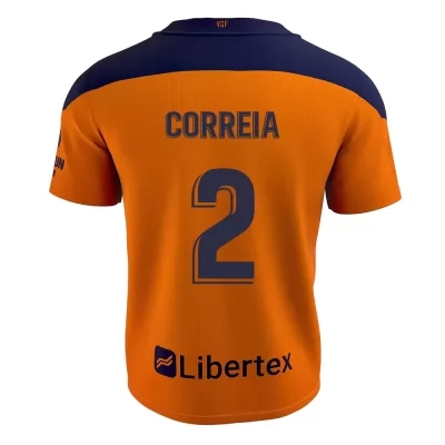 Niño Fútbol Camiseta Thierry Correia #2 2ª Equipación Naranja 2020/21 La Camisa Chile