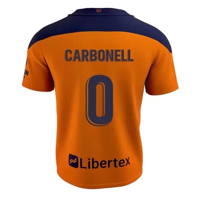 Niño Fútbol Camiseta Àlex Carbonell #0 2ª Equipación Naranja 2020/21 La Camisa Chile