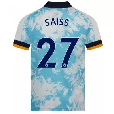 Niño Fútbol Camiseta Romain Saiss #27 2ª Equipación Blanco Azul 2020/21 La Camisa Chile
