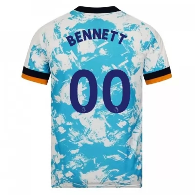 Niño Fútbol Camiseta Ryan Bennett #0 2ª Equipación Blanco Azul 2020/21 La Camisa Chile