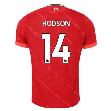 Hombre Fútbol Camiseta Ashley Hodson #14 Rojo 1ª Equipación 2021/22 La Camisa Chile