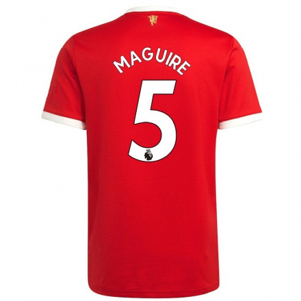 Hombre Fútbol Camiseta Harry Maguire #5 Rojo 1ª Equipación 2021/22 La Camisa Chile
