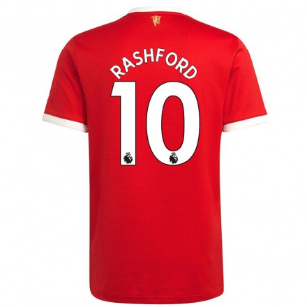 Hombre Fútbol Camiseta Marcus Rashford #10 Rojo 1ª Equipación 2021/22 La Camisa Chile