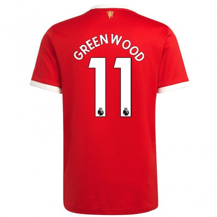 Hombre Fútbol Camiseta Mason Greenwood #11 Rojo 1ª Equipación 2021/22 La Camisa Chile
