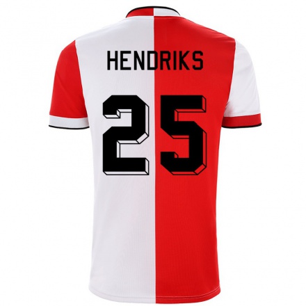 Hombre Fútbol Camiseta Ramon Hendriks #25 Rojo Blanco 1ª Equipación 2021/22 La Camisa Chile