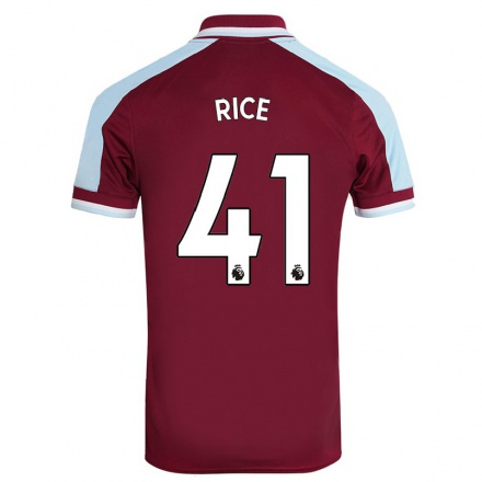 Hombre Fútbol Camiseta Declan Rice #41 Granate 1ª Equipación 2021/22 La Camisa Chile