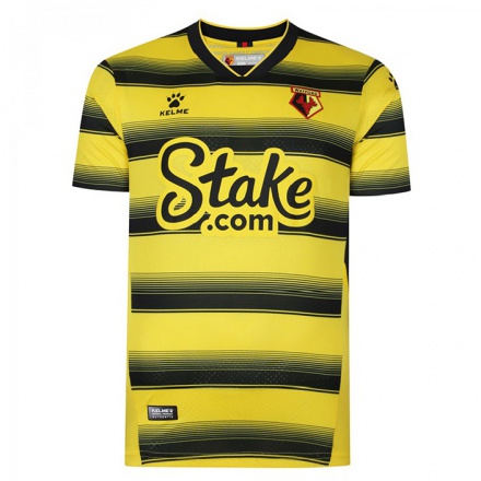 Hombre Fútbol Camiseta Peter Etebo #4 Amarillo Negro 1ª Equipación 2021/22 La Camisa Chile
