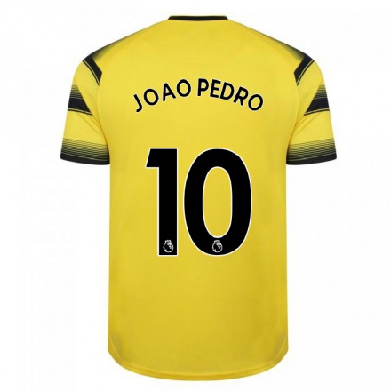Hombre Fútbol Camiseta Joao Pedro #10 Amarillo Negro 1ª Equipación 2021/22 La Camisa Chile