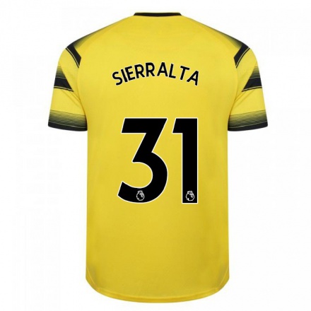 Hombre Fútbol Camiseta Francisco Sierralta #31 Amarillo Negro 1ª Equipación 2021/22 La Camisa Chile