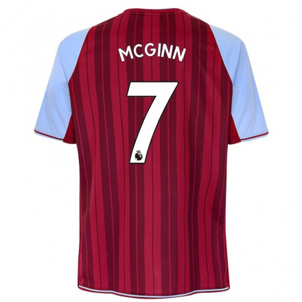 Hombre Fútbol Camiseta John Mcginn #7 Granate 1ª Equipación 2021/22 La Camisa Chile