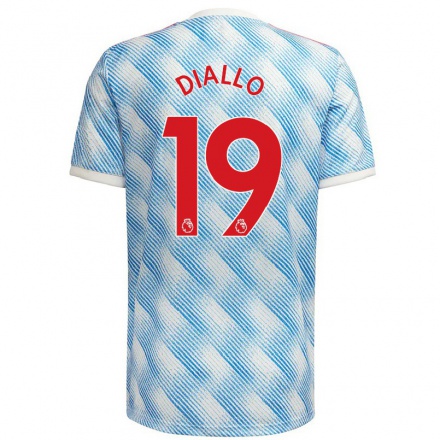 Hombre Fútbol Camiseta Amad Diallo #19 Azul Blanco 2ª Equipación 2021/22 La Camisa Chile