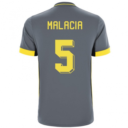 Hombre Fútbol Camiseta Tyrell Malacia #5 Gris Negro 2ª Equipación 2021/22 La Camisa Chile